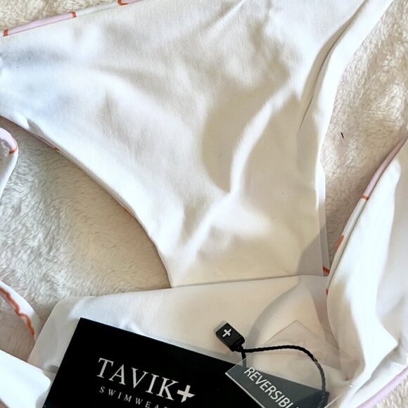 NWT Tavik Jax Tie Side Swim Bottom in Belle Lilac Snow  - Small REVERSIBLE - Picture 3 of 7
